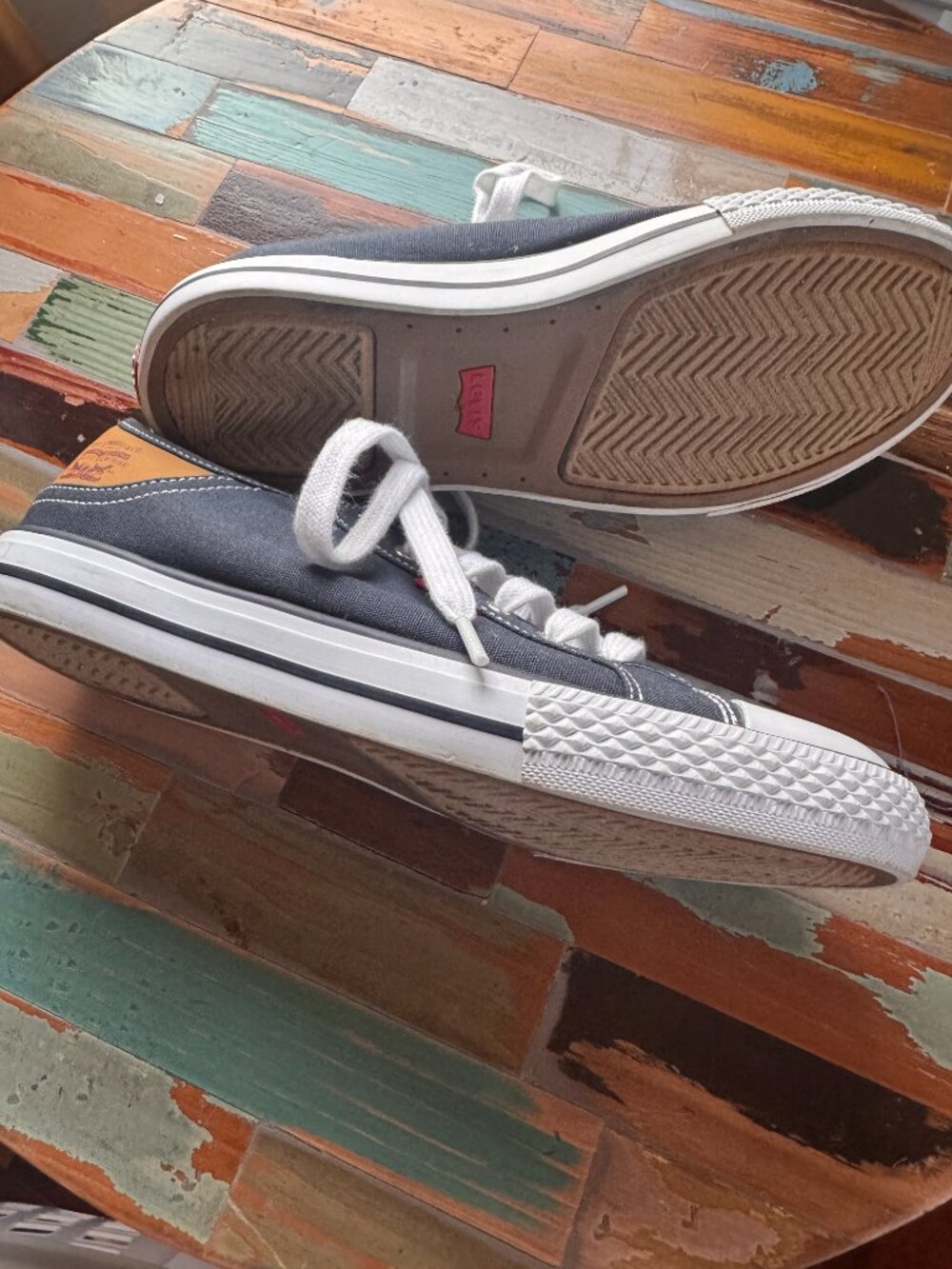 Fresh Kicks! Levi's Navy Canvas Sneakers - Women 8.5 - Picture 3 of 6
